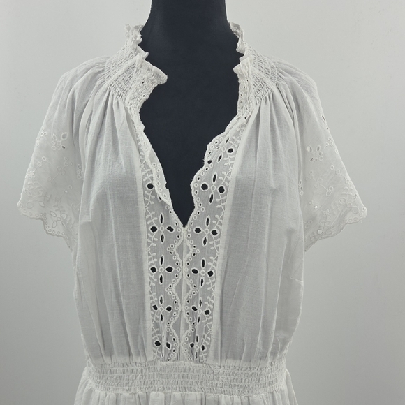 H&M White Dress With Lace And  Eyelet Detail NWT - Picture 4 of 16